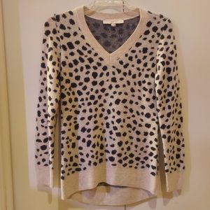 LOFT Petite - XXSP Leopard V-Neck Sweater